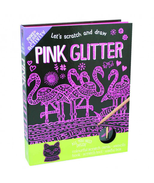 Scratch And Draw Pink Glitter Educational Set