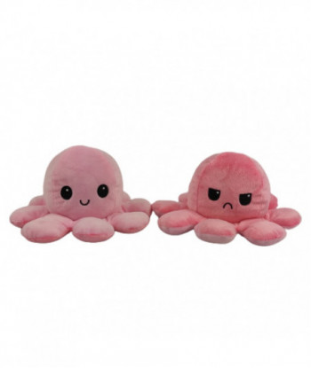Reversible Flip Octopus Plush Soft Stuffed Toys Light Pink Dark Pink