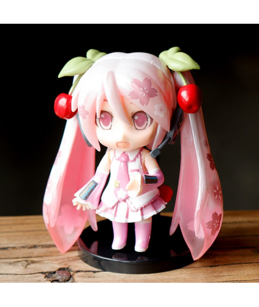 10cm Mini Hatsune Miku Pink Hair Pink Skirt Action Figure Toy