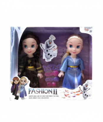 2pcs Set Mini Princess Elsa And Anna Baby Dolls Robe Fashion Toys