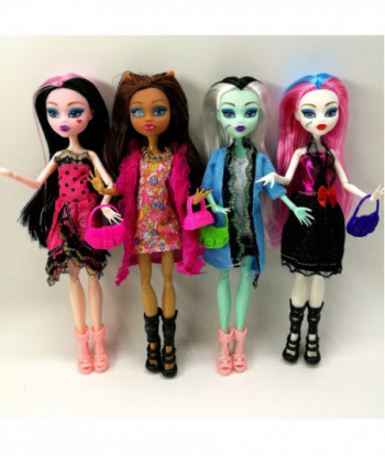 4pcs Set Monster Inc High Doll Monster Handbag Fashion Dolls