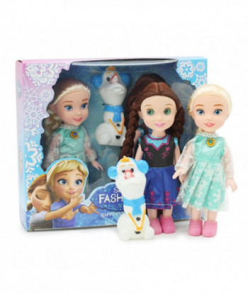 3pcs Set Mini Princess Elsa And Anna And Olaf Baby Dolls The Snow Queen Toys