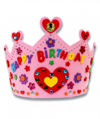 Cute 3d Eva Handmade Crown Craft Kits Cartoon Birthday Crown Diy Hat Handcraft Toy For Children Random
