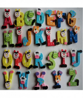 Hiinst 26pcs Woolen Cartoon Alphabet Az Magnets Child Educational Toy Vob51229