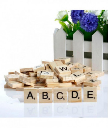 100 Woolen Alphabet Scrabble Tiles Black Letters Numbers For Crafts Wool