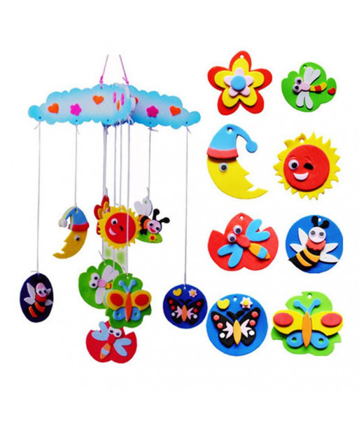 Diy Eva Craft Handmade Environmental Eva Material Cardboard Craft Toy Kits Windbell Hangings Stickers