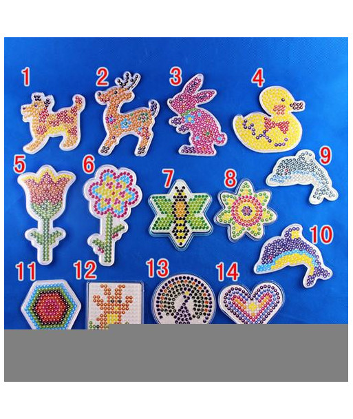 10 Piece Lot 5mm Hama Beads Template With Colore Paper Plastic Stencil Jigsaw Perler Beads Diy Transparent