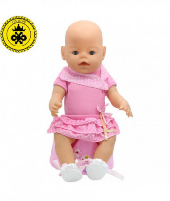 Fit 43cm Zapf Baby Born Doll Clothes Pink Doll Clothes With Shoes Princess Doll Accessories 207