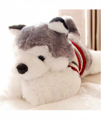 S Size 40 Cm Cartoon Gray Sweater Husky Dog Plush Toy Child Cloth Doll Large Pillow Cushion Child Christmas