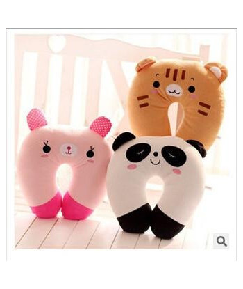 S 30cm Panda Rabbit Doll Cartoon U Pillow Type Multifunctional Office Neckguard Cushion Girl