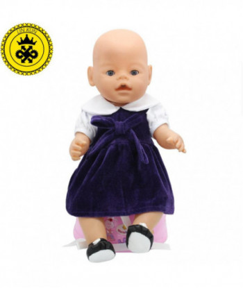 Fit 43cm Zapf Baby Born Doll Clothes Purple Dress Get Beautiful Shoes Princess Doll Accessories Fashion