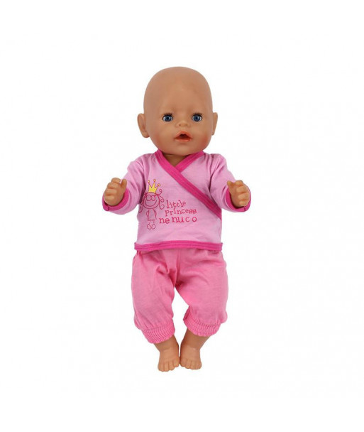 2pcs Set Cute Pink Suit For 43cm Baby Born Zapf Doll Clothes