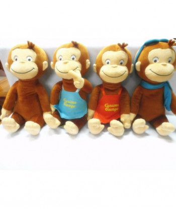 4styles 12 Inch 30cm Curious George Plush Doll Boots Monkey Plush Stuffed Animal Toys For Boys And Girls