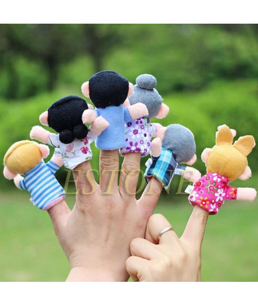 2015 S 6x Cartoon Biological Animal Finger Puppet Plush Toys Dolls Child Baby Favor