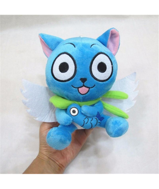 [pcmos] Anime Fairy Tail Blue Happy Cat 18cm 7 Inch Cute Plush Toy Stuffed Doll Arcade Prizes 3200