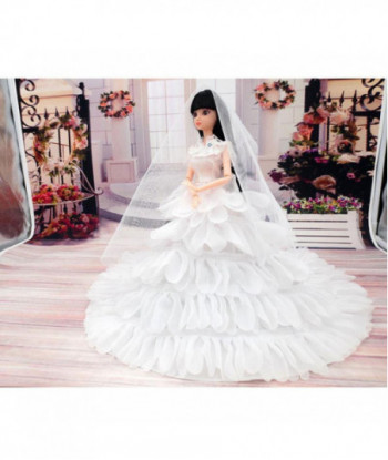 Fashion Toy Doll Clothes Princess Evening Party Wedding Dress Clothes Clothing Gown Wears With Veil For