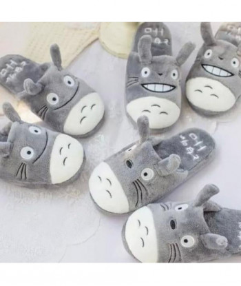 Candice Guo Super Cute Funny Expressions Totoro Plush Household Slipper Couple Slippers Love Birthday