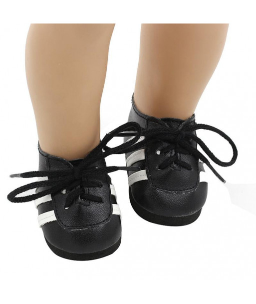 Doll Shoes Fits 18 American Girl Doll Black Blue Lacing Casual Shoes Doll Accessories Xie201 217