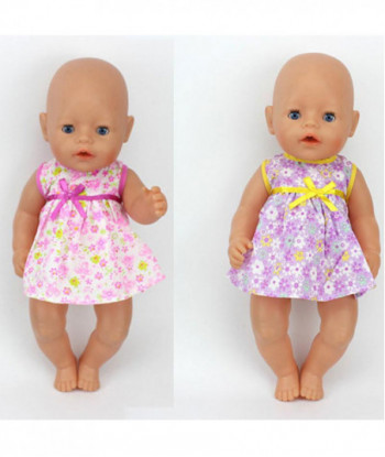 2color Choose Doll Accessories Leisure Short Dress Wear Fit 43cm Baby Born Zapf Children Birthday Only