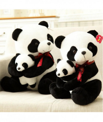 25cm Small Size Mother And Child Panda Plush Toys Cartoon Bear Stuffed Plush Animals Doll Birthday